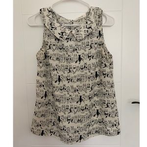 Cat Print Blouse